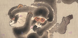 Koson 小原古邨 : Two Playing Monkeys 桜吹雪に小猿 (Reserved)