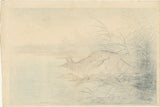 Koson 小原古邨：月明かりの水辺に立つ狐