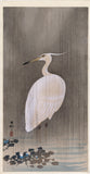 Koson 小原古邨 : Wading Egret in the Rain