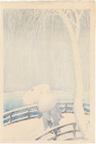Koson 小原古邨:snow on willow bridge 雪中の柳橋 (sold)