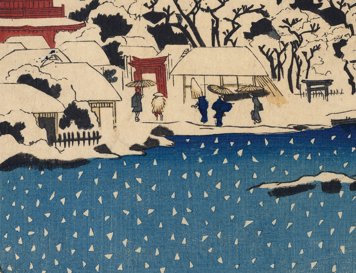 国芳：雪の中の浅草の金龍山寺の景色（売却済み） – Egenolf Gallery