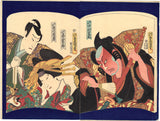 Kunisada: Actors presented as an Open Book, from the play Dan no ura kabuto gunki