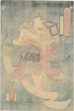 Kunisada: Goemon Flying Through the Air on a Magical Scroll
