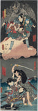 Kunisada: Giant Ghost Tengu Vertical Diptych (SOLD