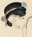国貞：柳―柳に髪飾りを付けた美しさの比較