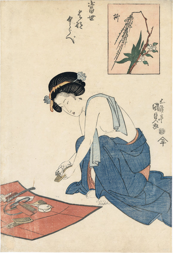 Kunisada: Yanagi--Beauty Compared with Willow With Hair Accessories