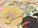 Kunisada: Sawamura Tanosuke III in Komachi Scene with Flowers 八重桐 沢村田之助