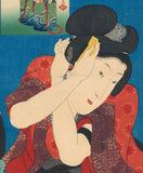 Kunisada: Beauty Running a Comb Through her Hair
