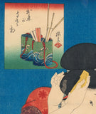 Kunisada: Beauty Running a Comb Through her Hair