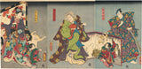 Kunisada: Dancing Cats and Possessed Widow from the play Hana no Saga Nekomata Hanashi (SOLD)