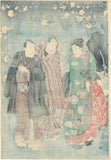 Kunisada 国貞: The First Plum Blossoms of Spring; Actors Enjoying a Promenade