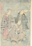 Kunisada 国貞: The First Plum Blossoms of Spring; Actors Enjoying a Promenade