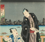Kunisada: Mitate of Parrot Komachi with Two Actors