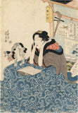 Kunisada: Reading Bookstore Beauty and Stretching Cat