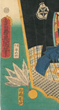 Kunisada: Battledore (Hagoita) Portrait with Handle of Sawamura Tossho II as Nippon Daemon
