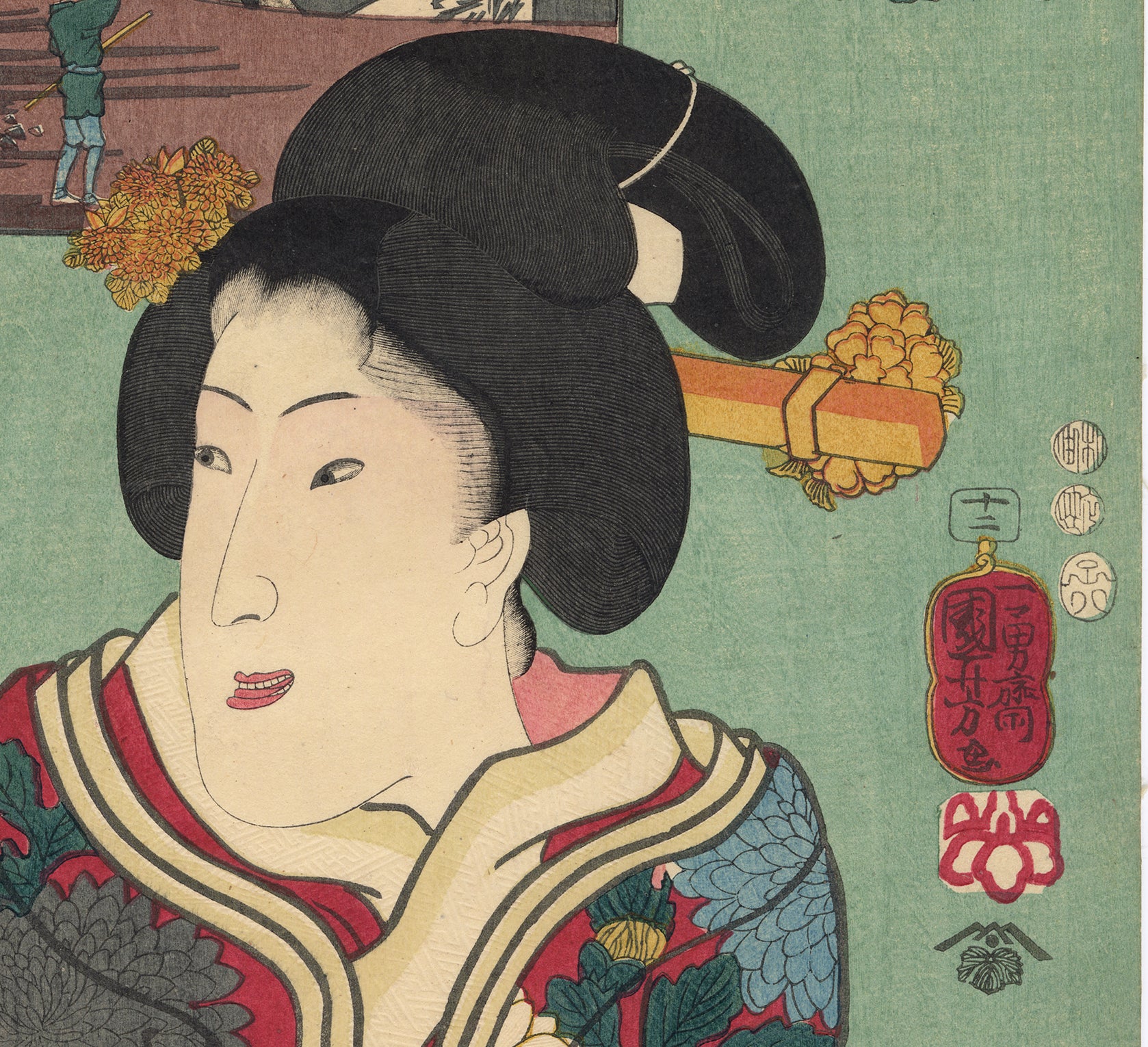 国芳 豊島採石場の菊衣石美人 – Egenolf Gallery Japanese Prints