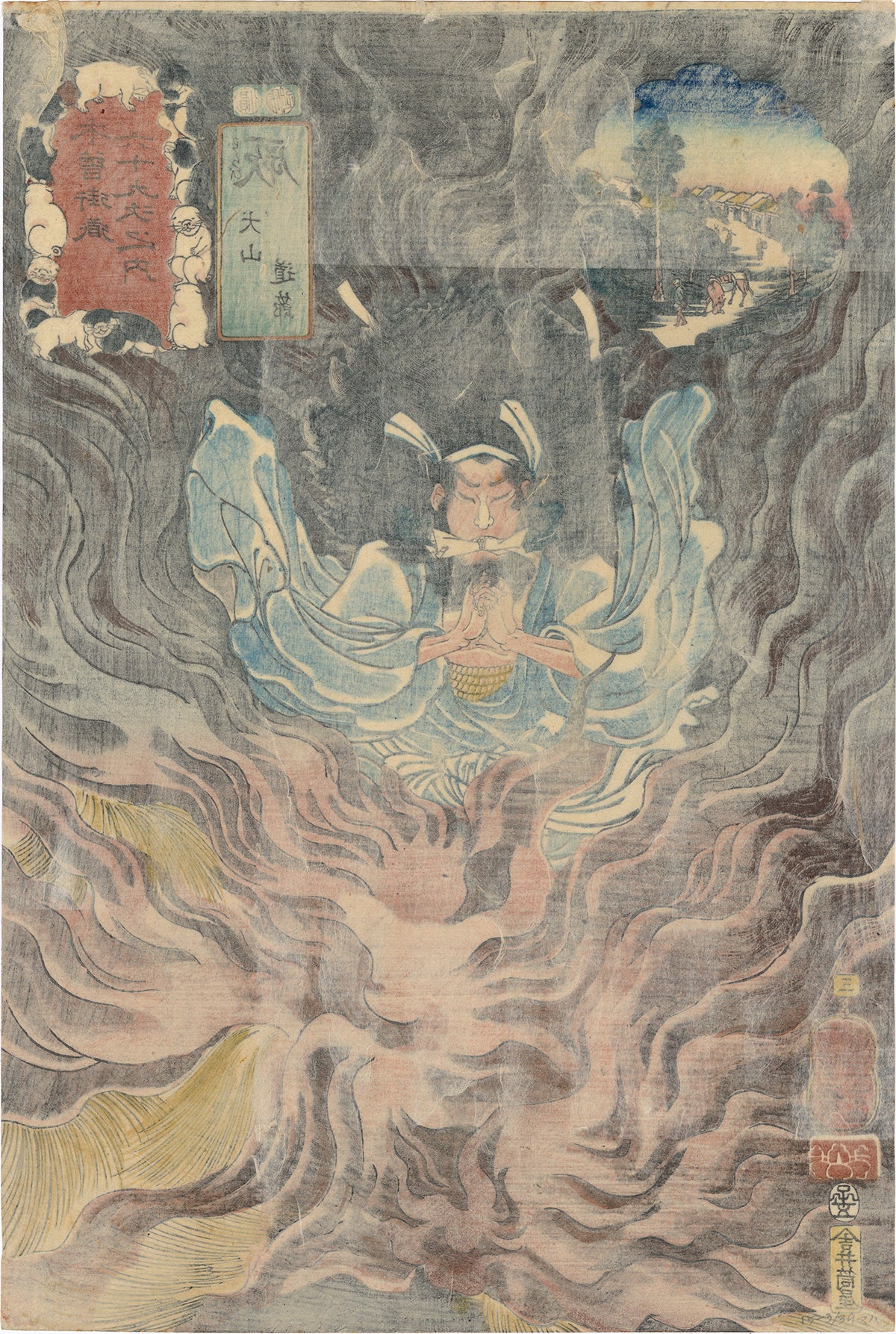 油絵‥マキ、ヨウイチ画伯‥道化
