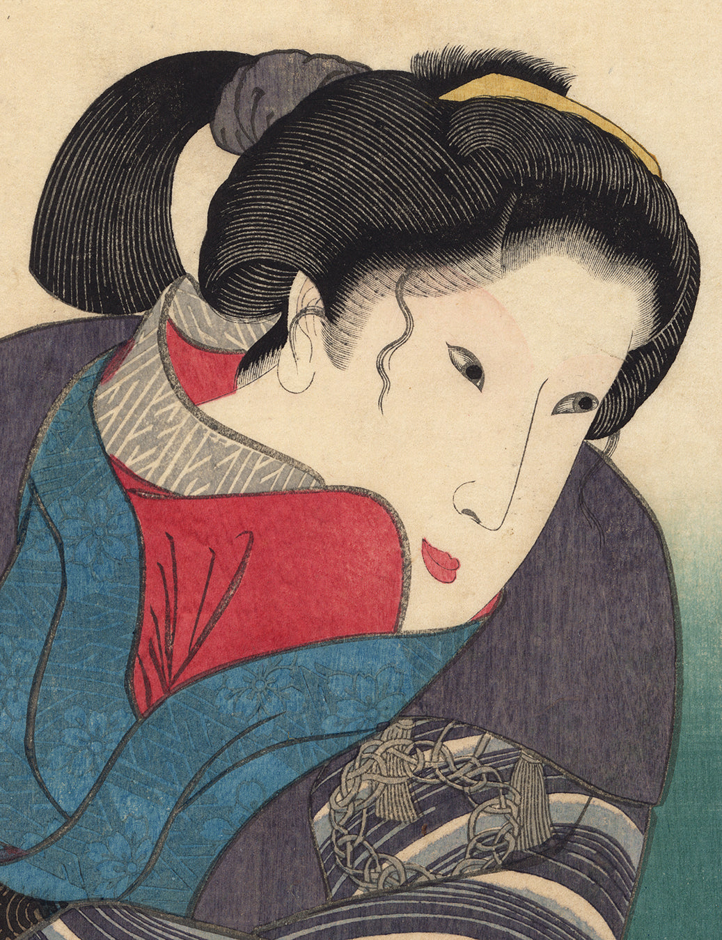 国芳: 清源と音羽の滝の座る美人 (売却済) – Egenolf Gallery Japanese
