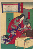 Kiyochika 小林: Minamoto no Yoshitsune during the Night Attack at Horikawa Mansion