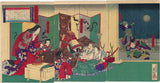 Kiyochika 小林: Minamoto no Yoshitsune during the Night Attack at Horikawa Mansion