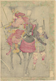 Kiyochika: Minamoto no Yoshiie Stays His Arrow due to Poetry Expertise of His Enemy (SOLD)