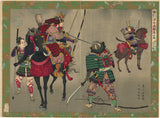 Kiyochika: Minamoto no Yoshiie Stays His Arrow due to Poetry Expertise of His Enemy (SOLD)