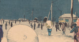 Kiyochika 小林: Snow at Ryogoku 両国雪中 (Sold)