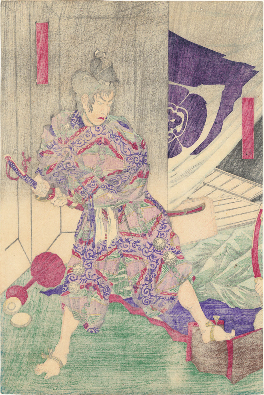 Kiyochika: 曽我兄弟の夜討ち – Egenolf Gallery Japanese Prints