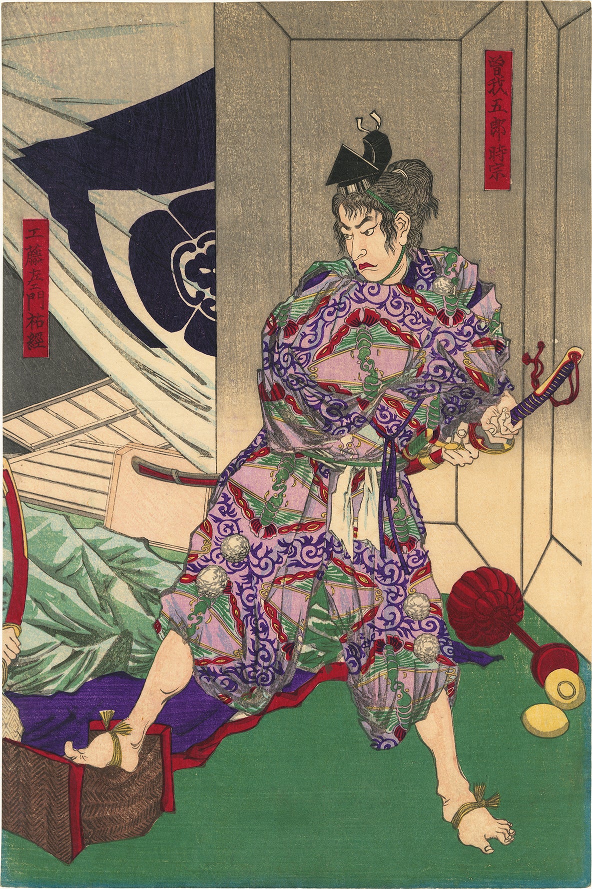 Kiyochika: 曽我兄弟の夜討ち – Egenolf Gallery Japanese Prints