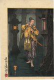 Kiyochika 清親: Taira no Tadamori Captures the Pries of Midô Temple triptych