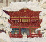 Yamagishi Kazue: Niomon Temple Gate in Nikko in Snow (SOLD)