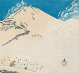 Kishio Koizumi: 富士山とスキーヤー 不二山とスキー (SOLD)