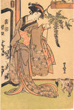 Kitao Masanobu: Beauty Playing with Cat (Reserved)