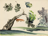 小幡：水彩画；樫の木と樫の葉の習作（販売済み）
