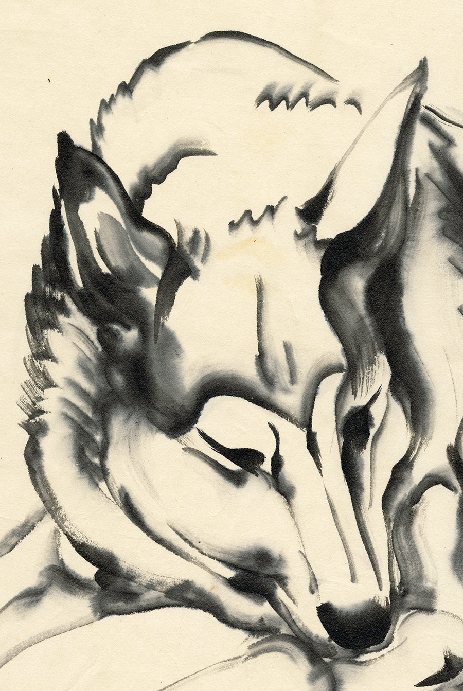 小畑：休んでいるドイツ牧羊犬の墨絵（売却済み） – Egenolf Gallery