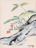 Obata: Watercolor Painting of Flowers and Stream