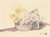 Obata: Painting of Chrysanthemum Bouquet in Round Vase