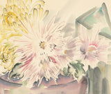 Obata: Painting of Chrysanthemum Bouquet in Round Vase