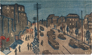 Okuyama Yasuo: View of the Ginza at Night (Sold)