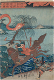 Sadahide: Empress Jingu Attacks the Three Korean Kingdoms 神功 皇后三韓伐隨就給之図 (Sold)