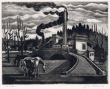 Jun'ichiro Sekino: Outskirts of Tokyo Etching