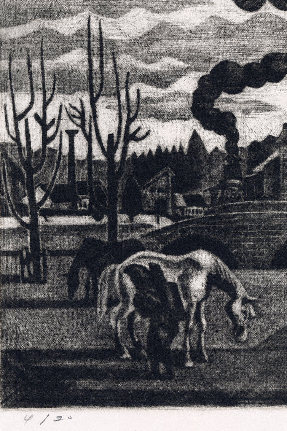 関野準一郎：東京郊外（エッチング） – Egenolf Gallery Japanese Prints