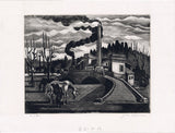 Jun'ichiro Sekino: Outskirts of Tokyo Etching