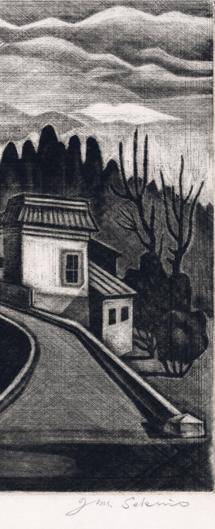 関野準一郎：東京郊外（エッチング） – Egenolf Gallery Japanese Prints