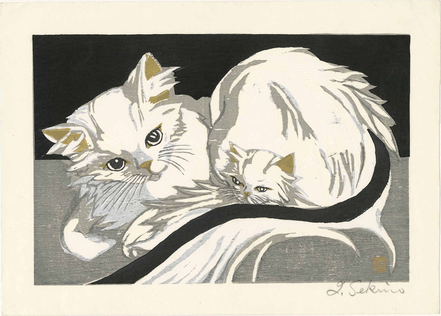 ネコとシャボン玉　市川元晴 おしりのしゃぼんだまPS055 - kutsuwa-online