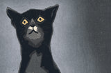 Natori Shunsen: Sitting Black Cat (SOLD)