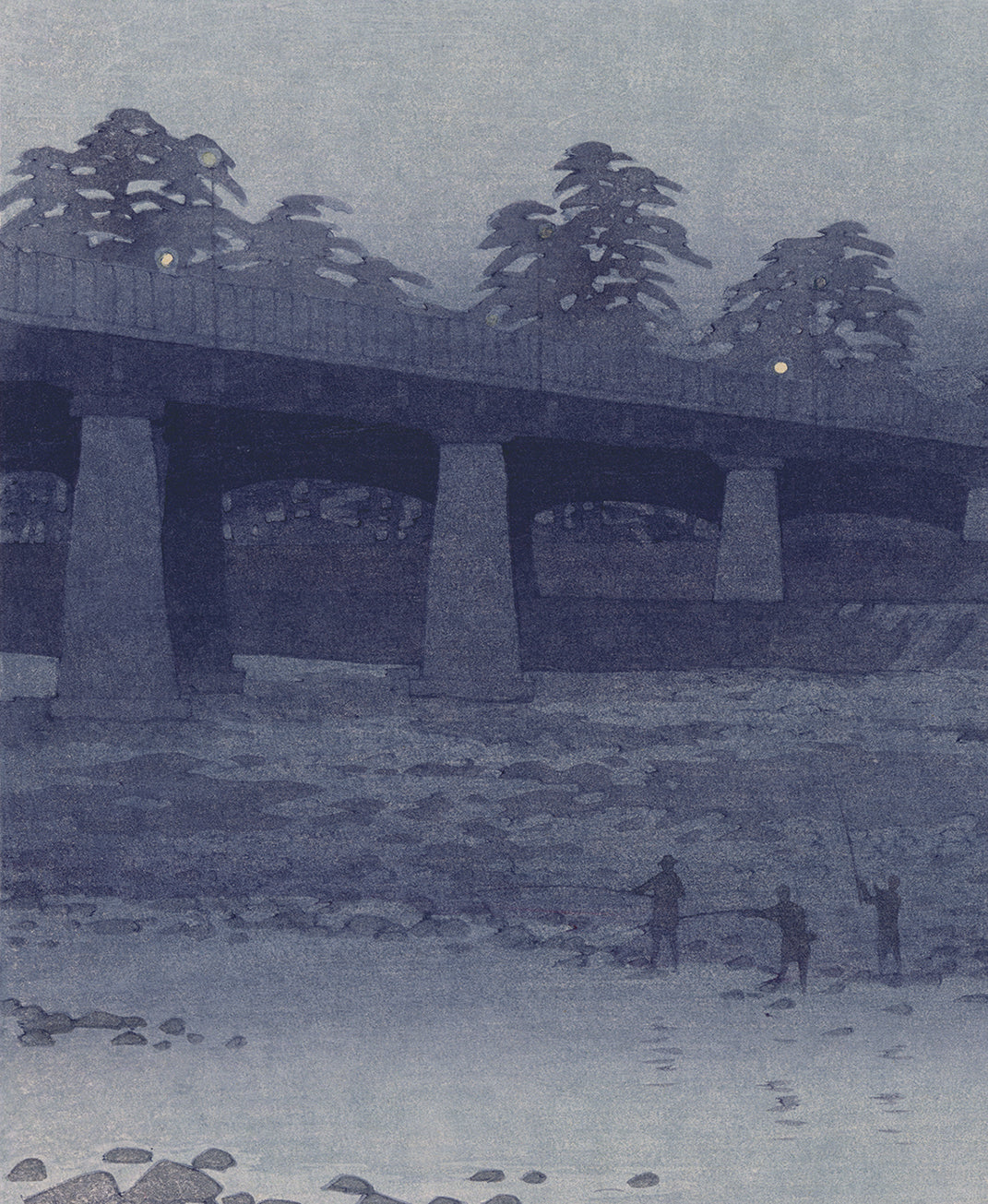 Kasamatsu Shiro 紫浪: Dusk at Futago 内二子の黄昏(First edition