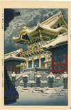 Kasamatsu Shiro 紫浪: Snow at Yomei Gate, Nikko