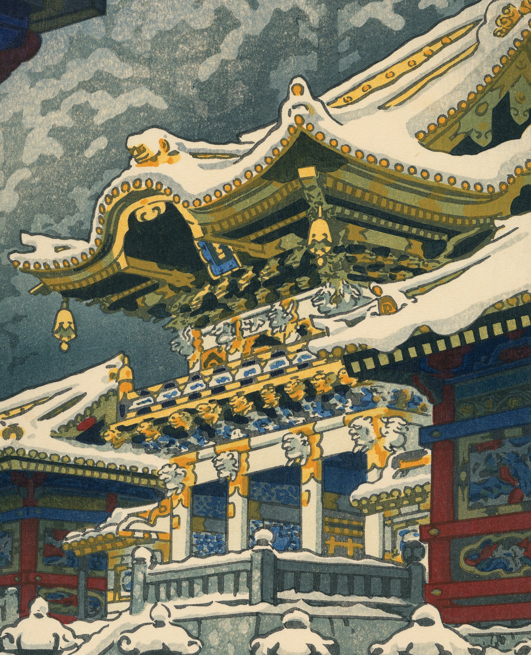 Kasamatsu Shiro 紫浪: Snow at Yomei Gate, Nikko (SOLD) – Egenolf