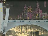 Tomikichiro Tokuriki: Night View of Dotonbori, Osaka (SOLD)